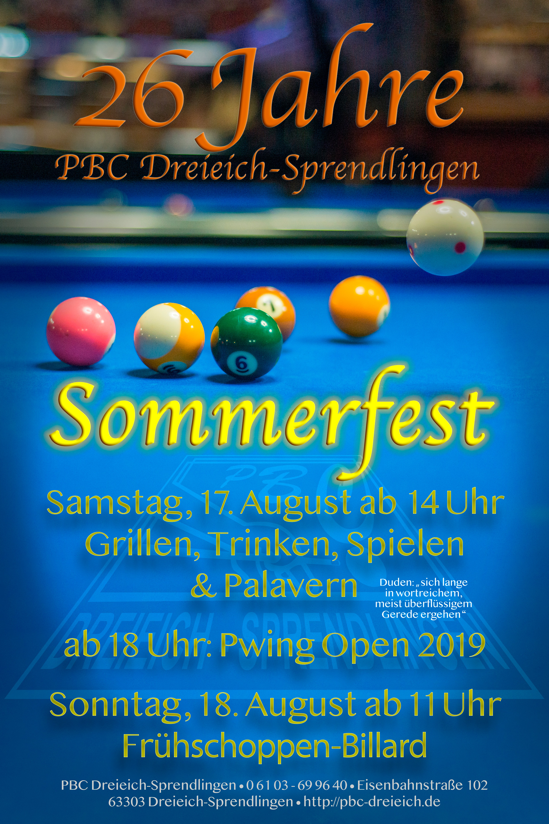 Sommerfest im PBC Dreieich